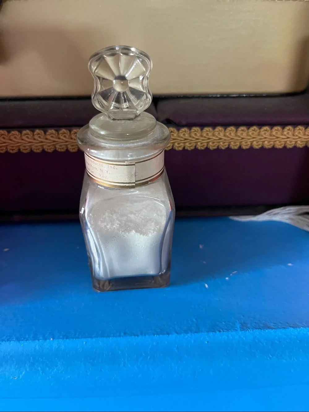 Avon Lavender Sachet Bottle - Clear Glass with Pink Label